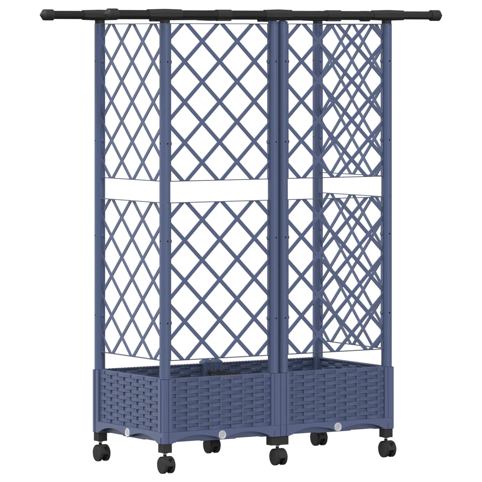 Letto Rialzato con Griglia e Tetto Grigio 124 x 40 x 127 cm PP | homemem39