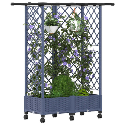 Letto Rialzato con Griglia e Tetto Grigio 124 x 40 x 127 cm PP | homemem39