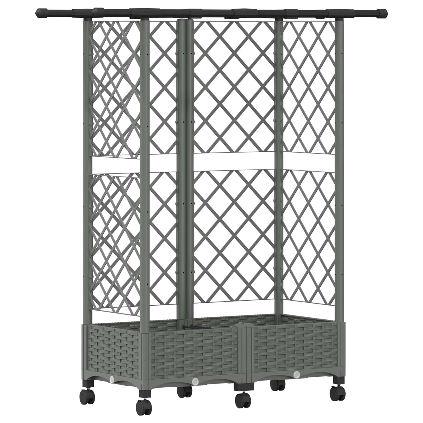 Letto Rialzato con Griglia e Tetto Grigio Chiaro PP | homemem39