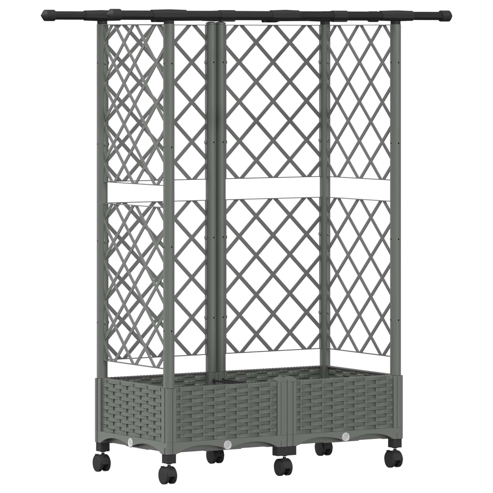 Letto Rialzato con Griglia e Tetto Grigio Chiaro PP | homemem39