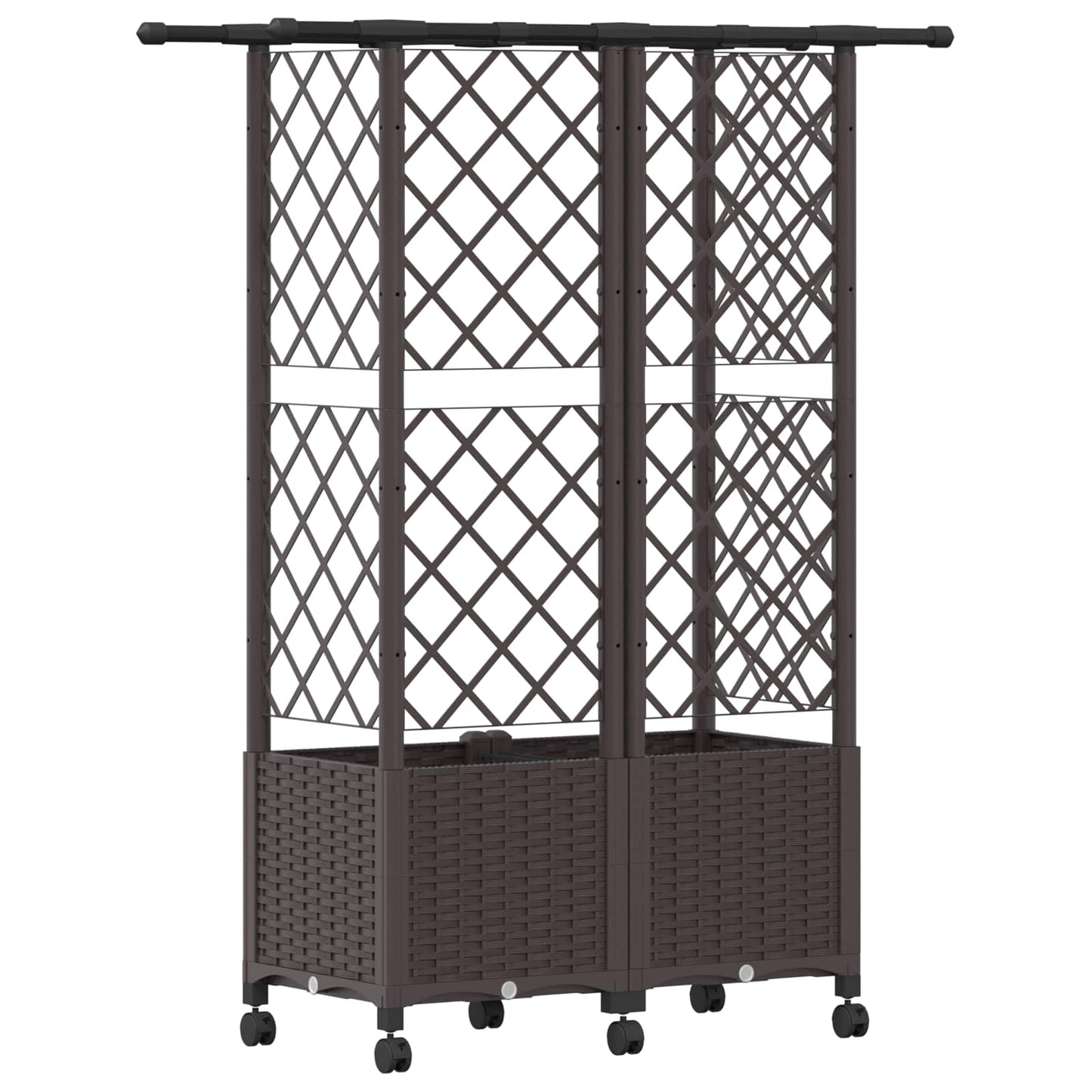 Letto Rialzato con Griglia e Tetto Marrone 124 x 40 x 142 cm PP | homemem39