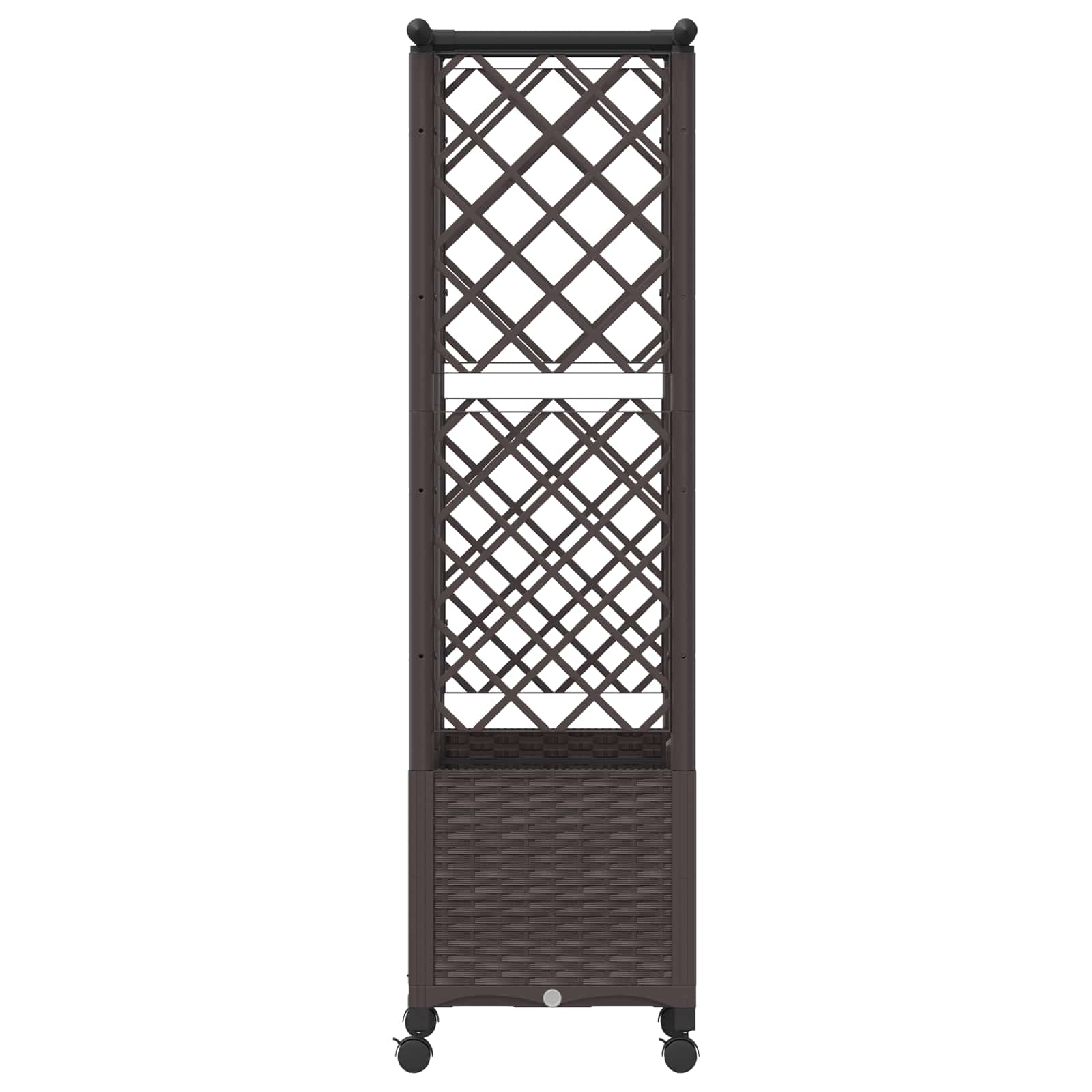 Letto Rialzato con Griglia e Tetto Marrone 124 x 40 x 142 cm PP | homemem39