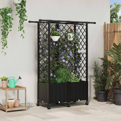 Letto Rialzato con Griglia e Tetto Nero 124 x 40 x 142 cm PP | homemem39