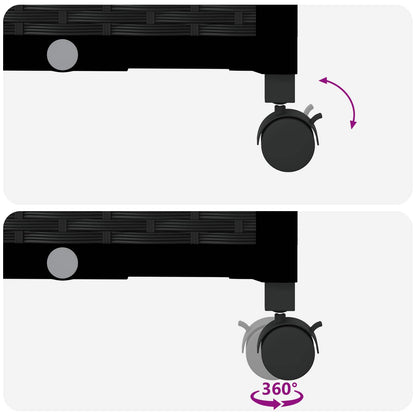 Letto Rialzato con Griglia e Tetto Nero 124 x 40 x 142 cm PP | homemem39