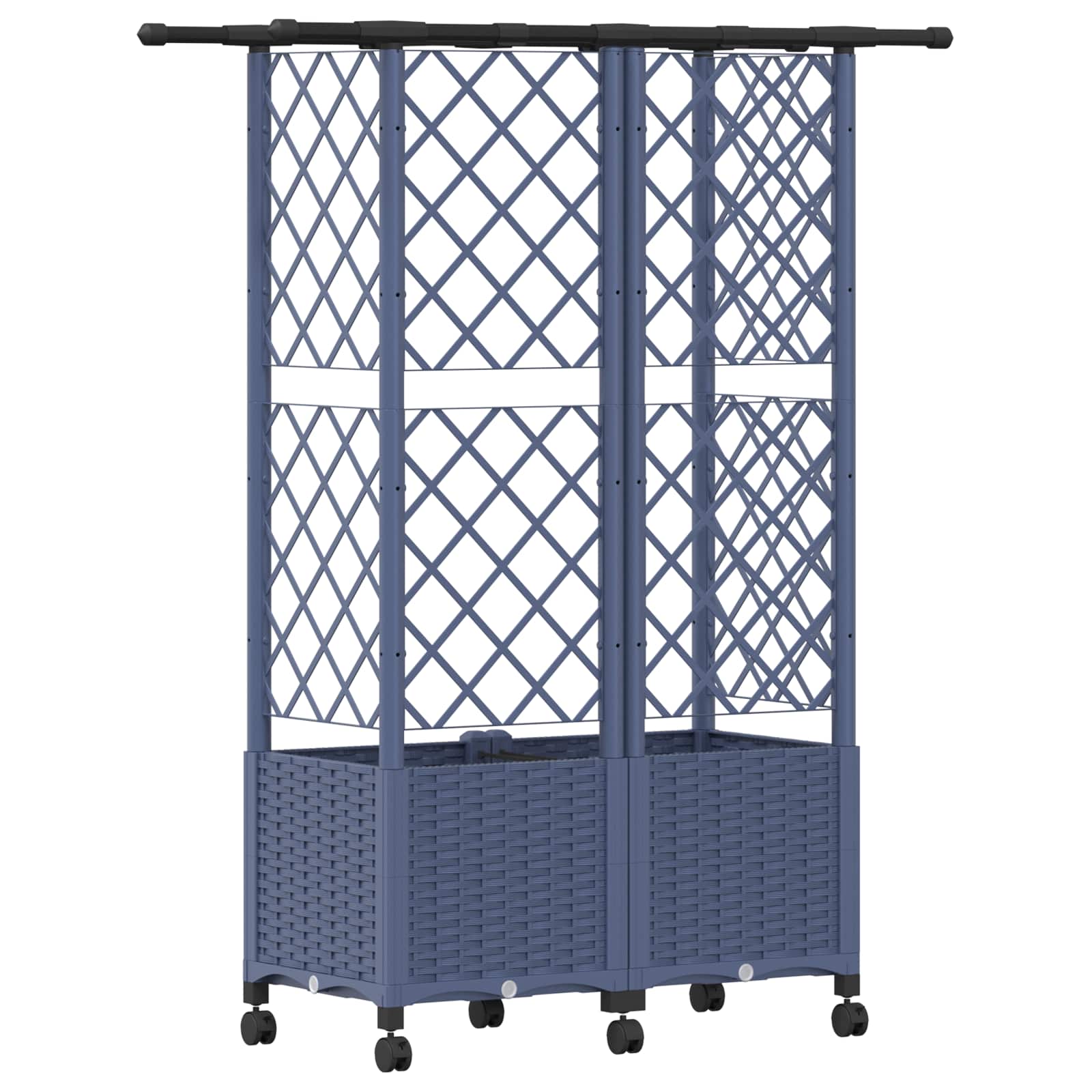 Letto Rialzato con Griglia e Tetto Grigio 124 x 40 x 142 cm PP | homemem39