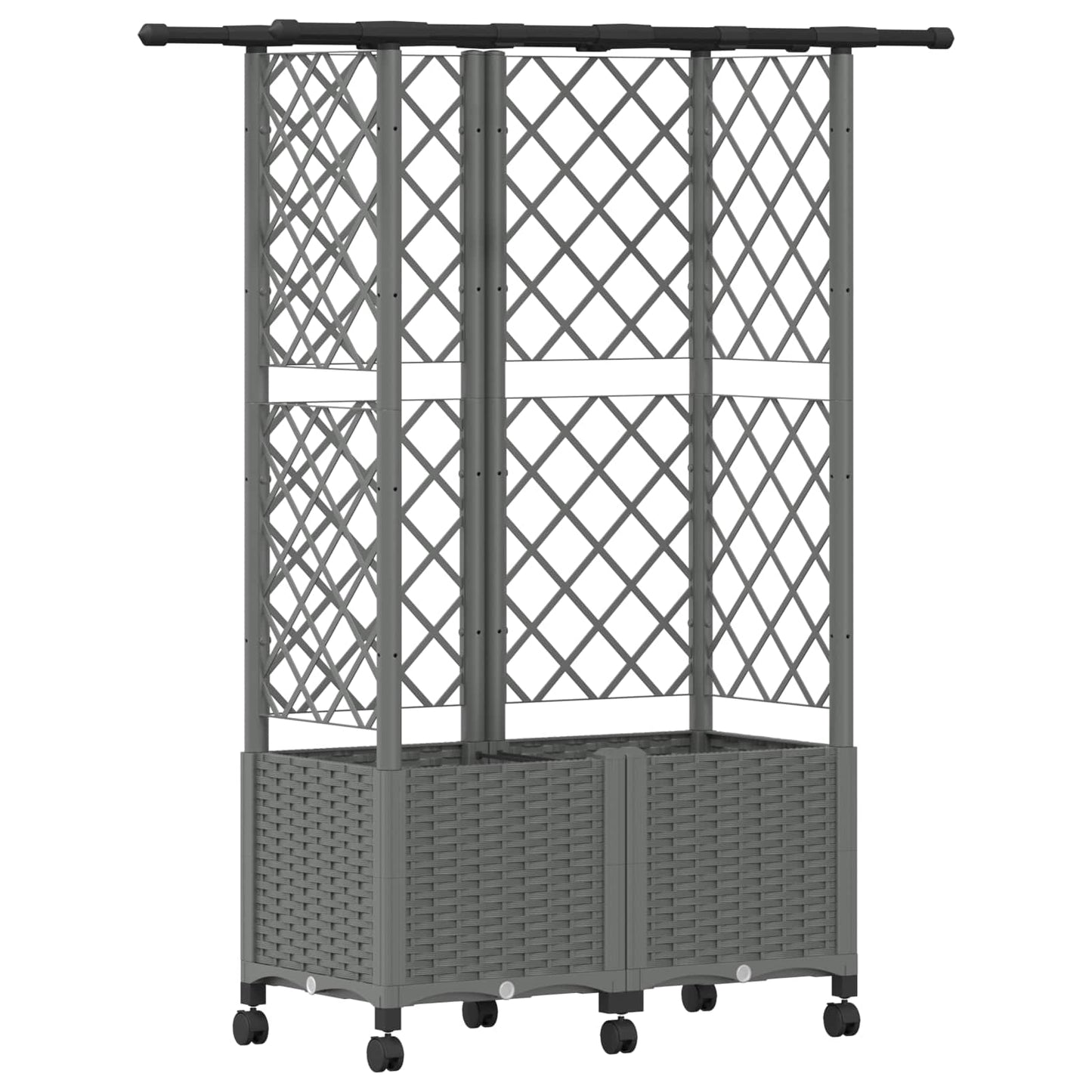 Letto Rialzato con Griglia e Tetto Grigio Chiaro PP | homemem39