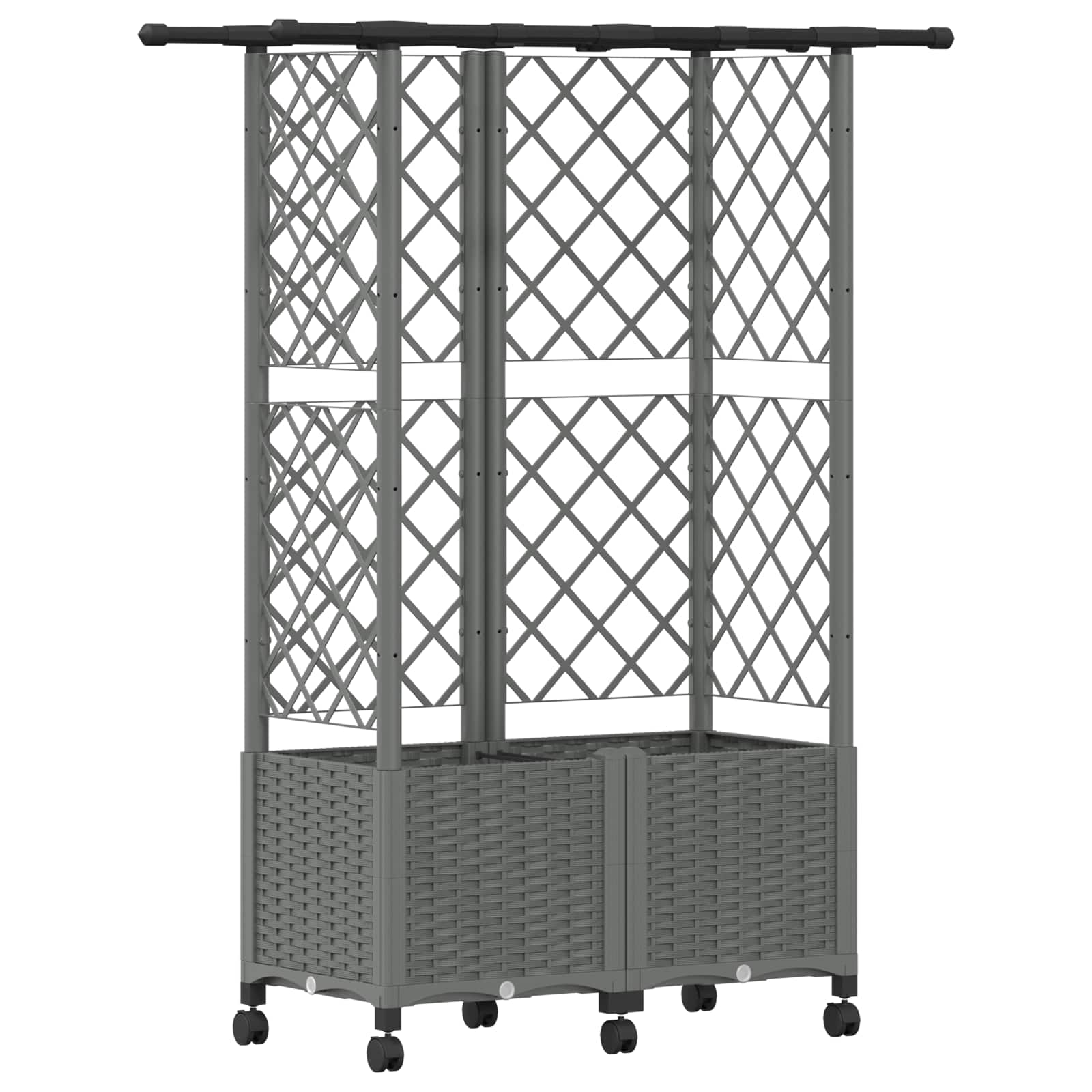 Letto Rialzato con Griglia e Tetto Grigio Chiaro PP | homemem39