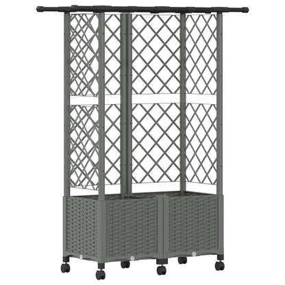 Letto Rialzato con Griglia e Tetto Grigio Chiaro PP | homemem39