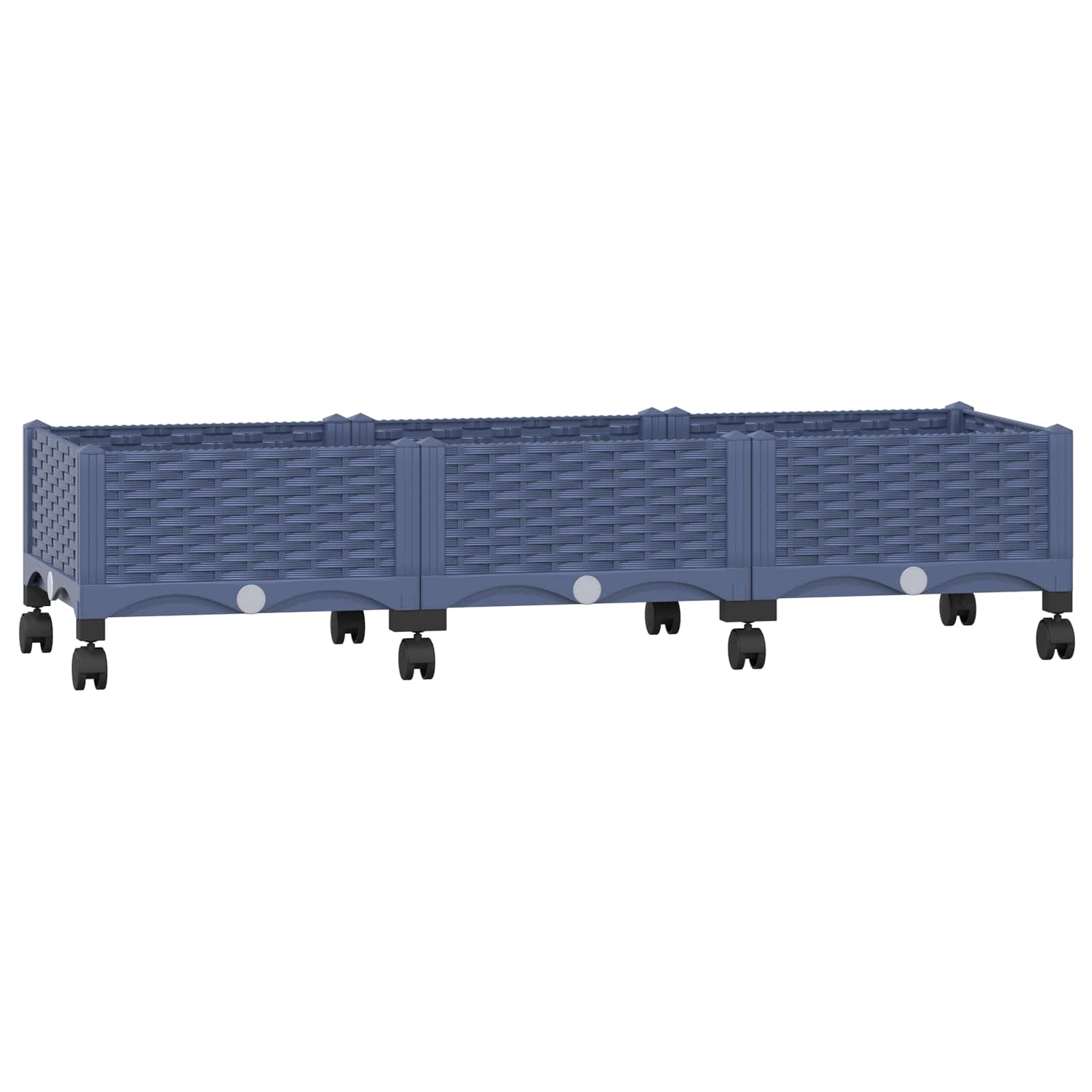 Vaso da Giardino con Ruote Blu Grigio 120 x 40 x 33 cm PP | homemem39