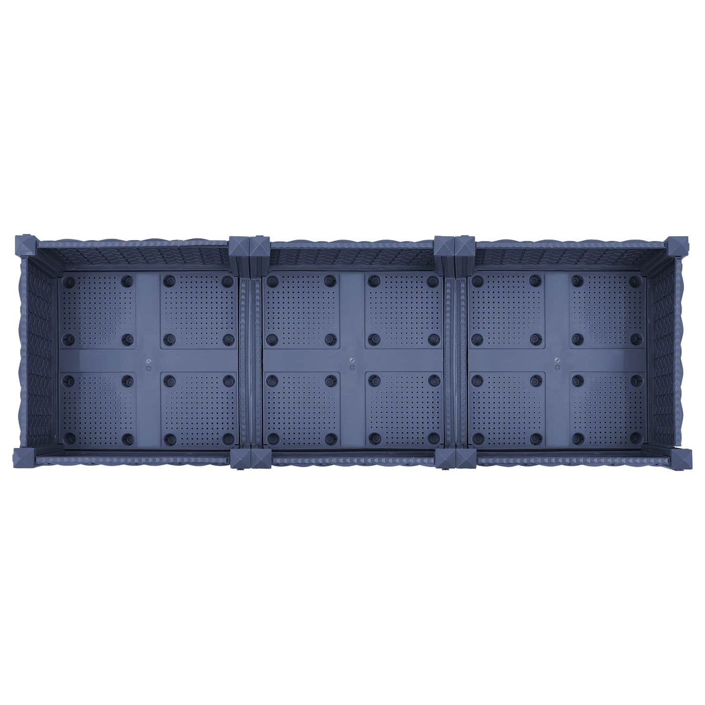Vaso da Giardino con Ruote Blu Grigio 120 x 40 x 33 cm PP | homemem39