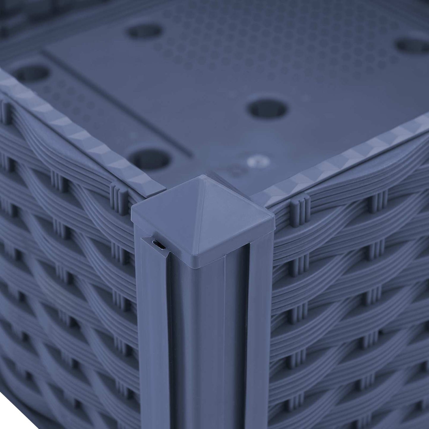 Vaso da Giardino con Ruote Blu Grigio 120 x 40 x 48 cm PP | homemem39