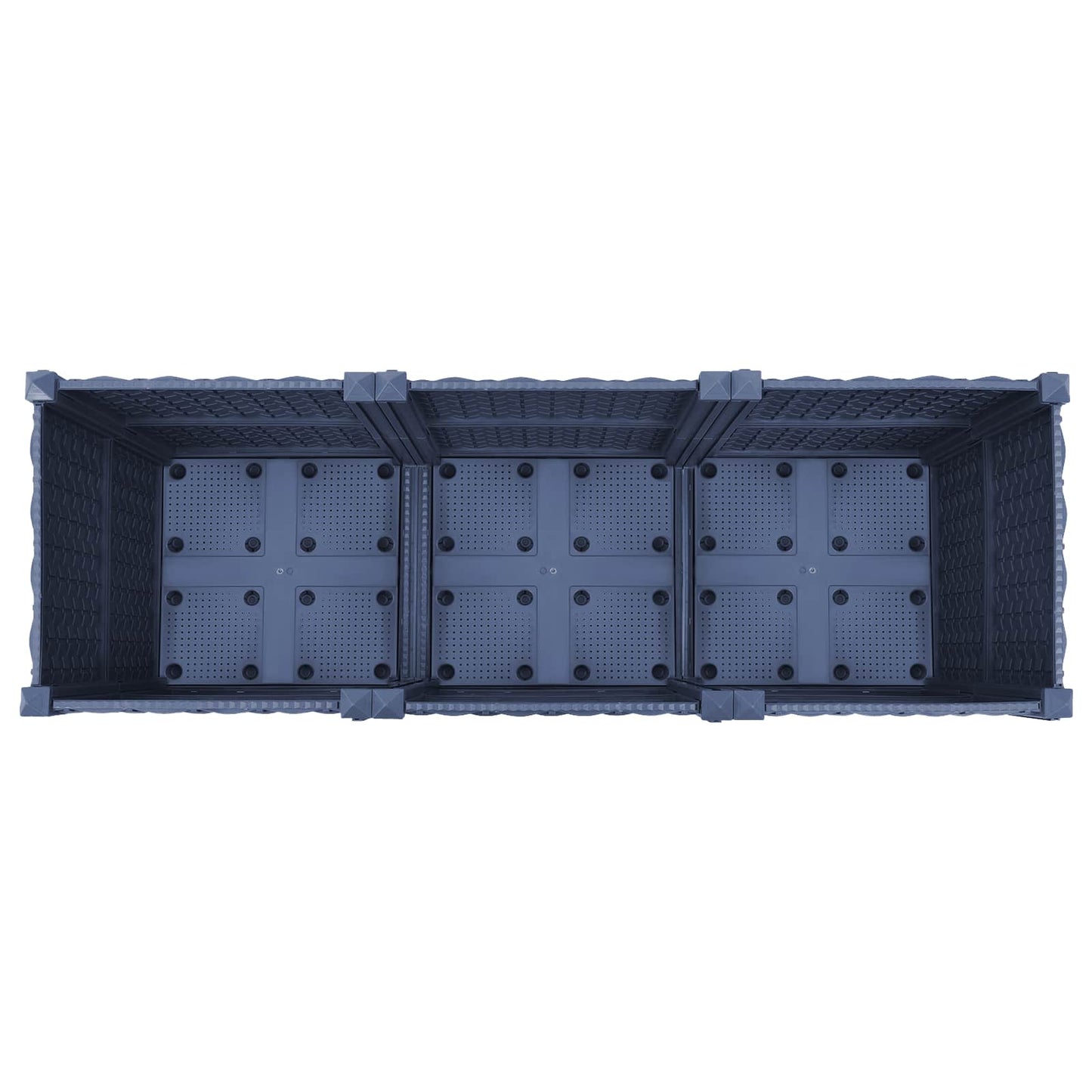 Vaso da Giardino con Ruote Blu Grigio 120 x 40 x 48 cm PP | homemem39