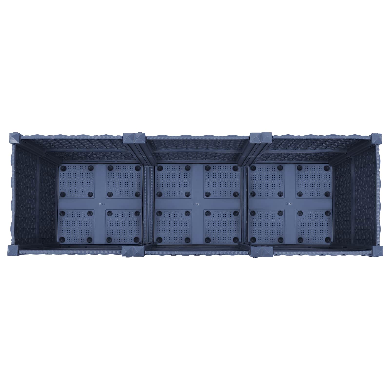 Vaso da Giardino con Ruote Blu Grigio 120 x 40 x 48 cm PP | homemem39