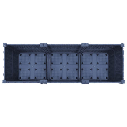 Vaso da Giardino con Ruote Blu Grigio 120 x 40 x 48 cm PP | homemem39