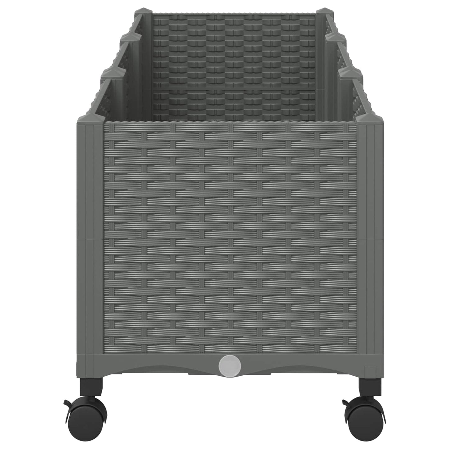 Vaso da Giardino con Ruote Grigio Chiaro 120 x 40 x 48 cm PP | homemem39