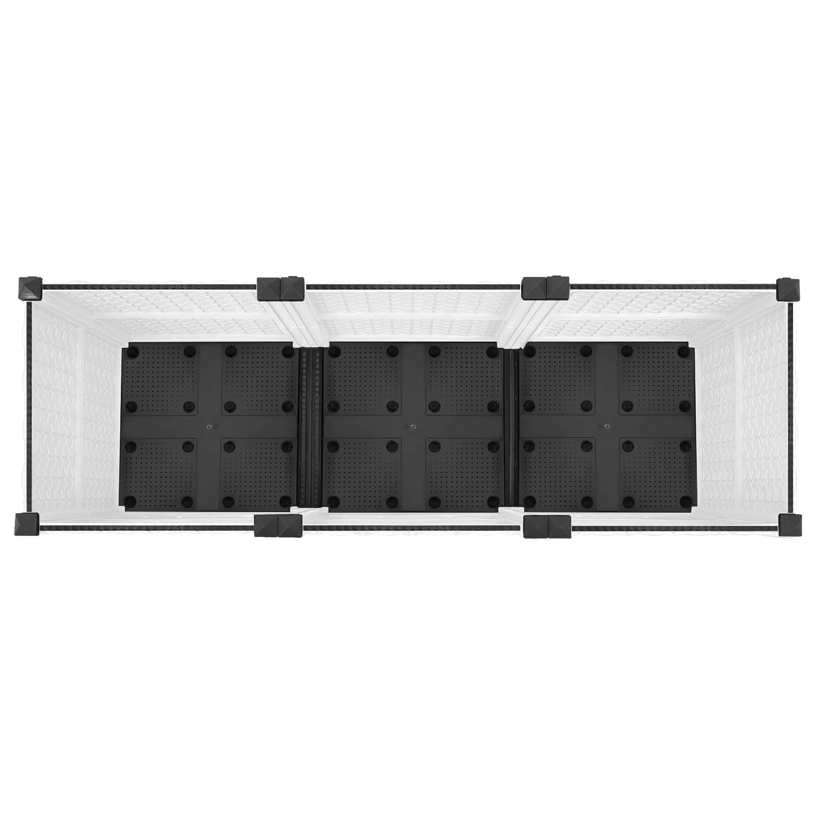 Vaso da Giardino con Ruote Bianco 120 x 40 x 48 cm PP | homemem39