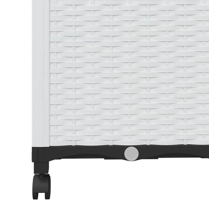 Vaso da giardino con grigliato e ruote Bianco 120 x 40 x 146 cm | homemem39