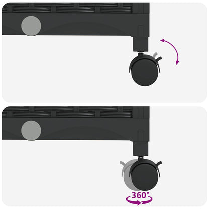 Vaso da Giardino con Copertura per Serra e Ruote 3 pz Nero PP | homemem39