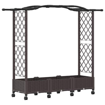 Letto rialzato con traliccio e ruote Marrone 169 x 40 x 129 cm | homemem39