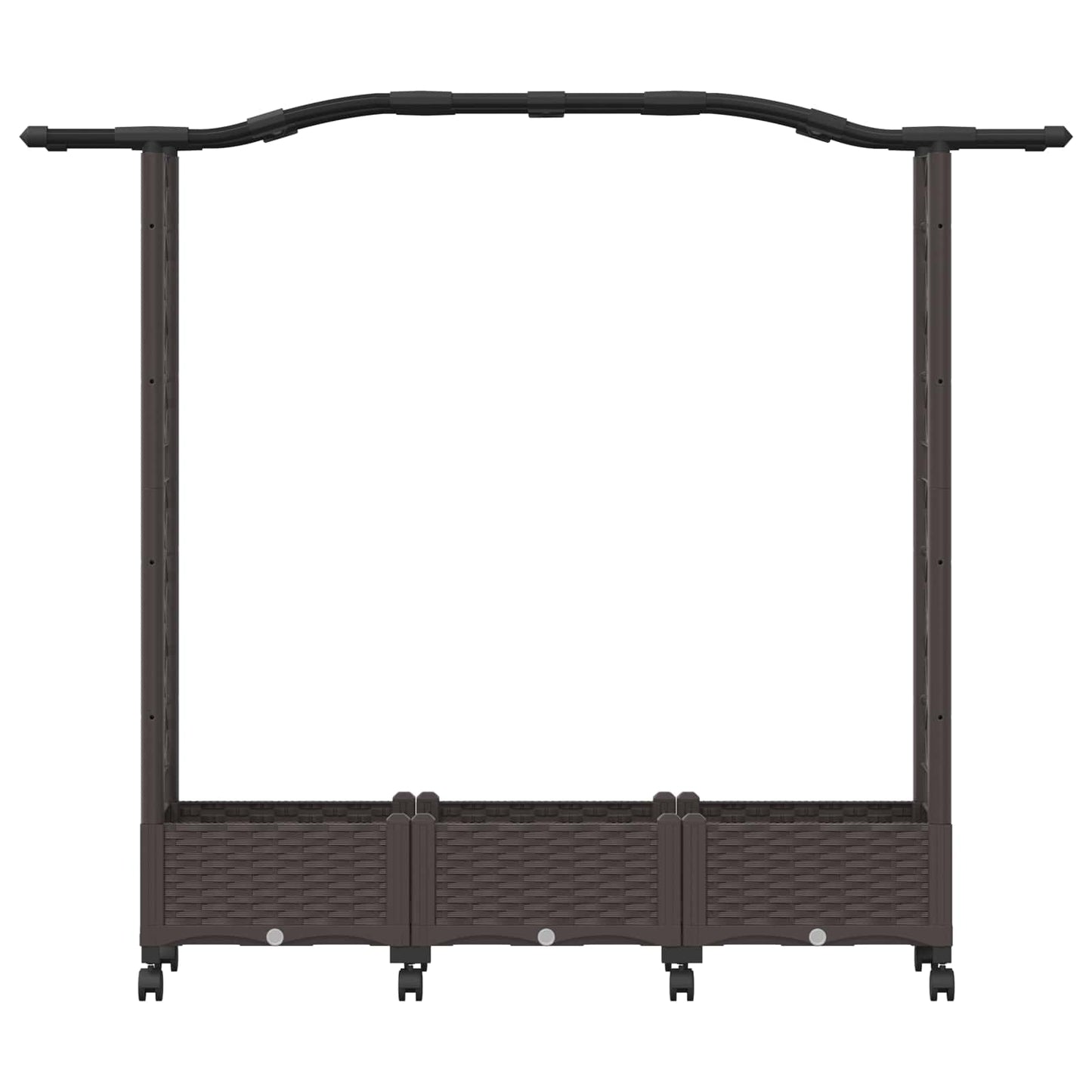 Letto rialzato con traliccio e ruote Marrone 169 x 40 x 129 cm | homemem39