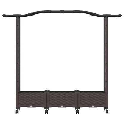 Letto rialzato con traliccio e ruote Marrone 169 x 40 x 129 cm | homemem39