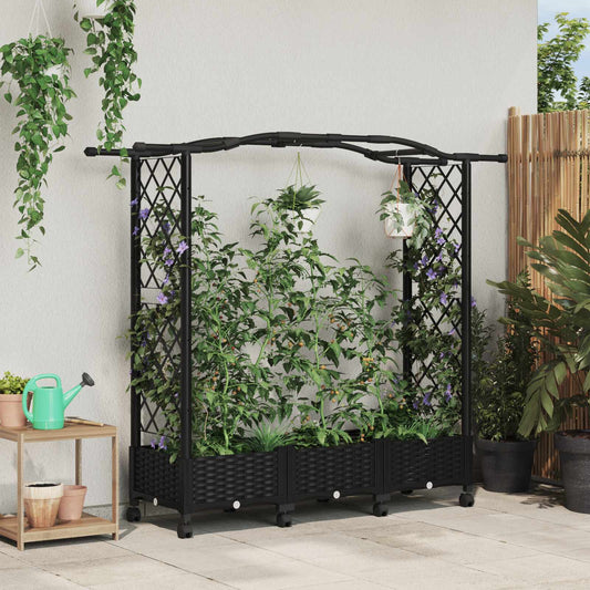 Letto Rialzato con Griglia e Tetto Nero 169 x 40 x 129 cm PP | homemem39