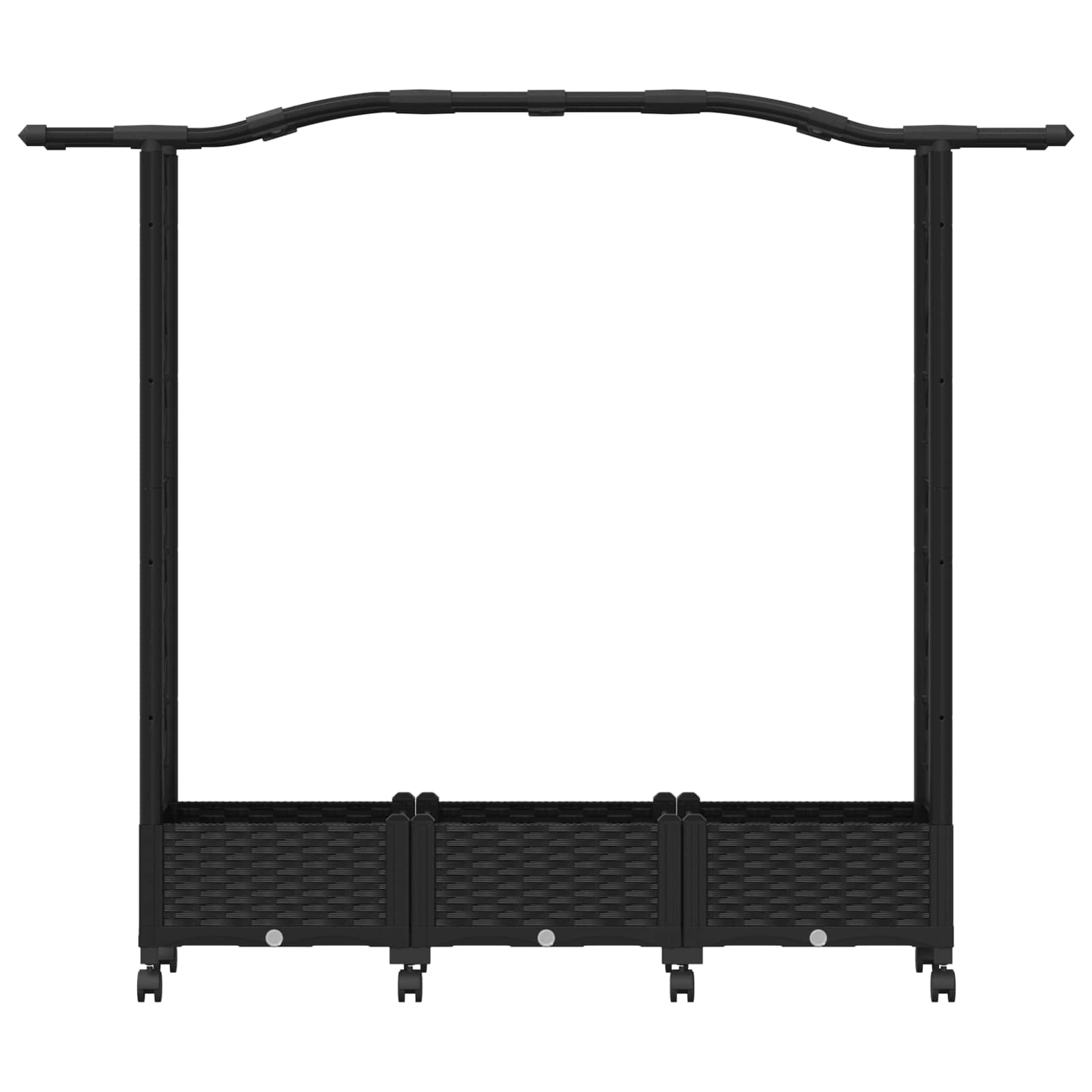 Letto Rialzato con Griglia e Tetto Nero 169 x 40 x 129 cm PP | homemem39