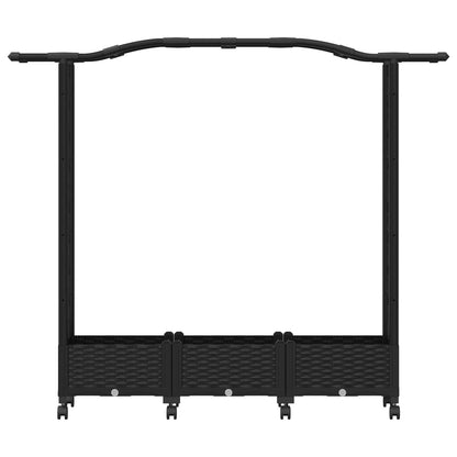 Letto Rialzato con Griglia e Tetto Nero 169 x 40 x 129 cm PP | homemem39