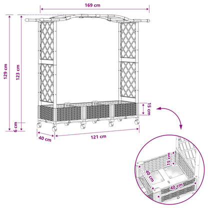 Letto Rialzato con Griglia e Tetto Nero 169 x 40 x 129 cm PP | homemem39
