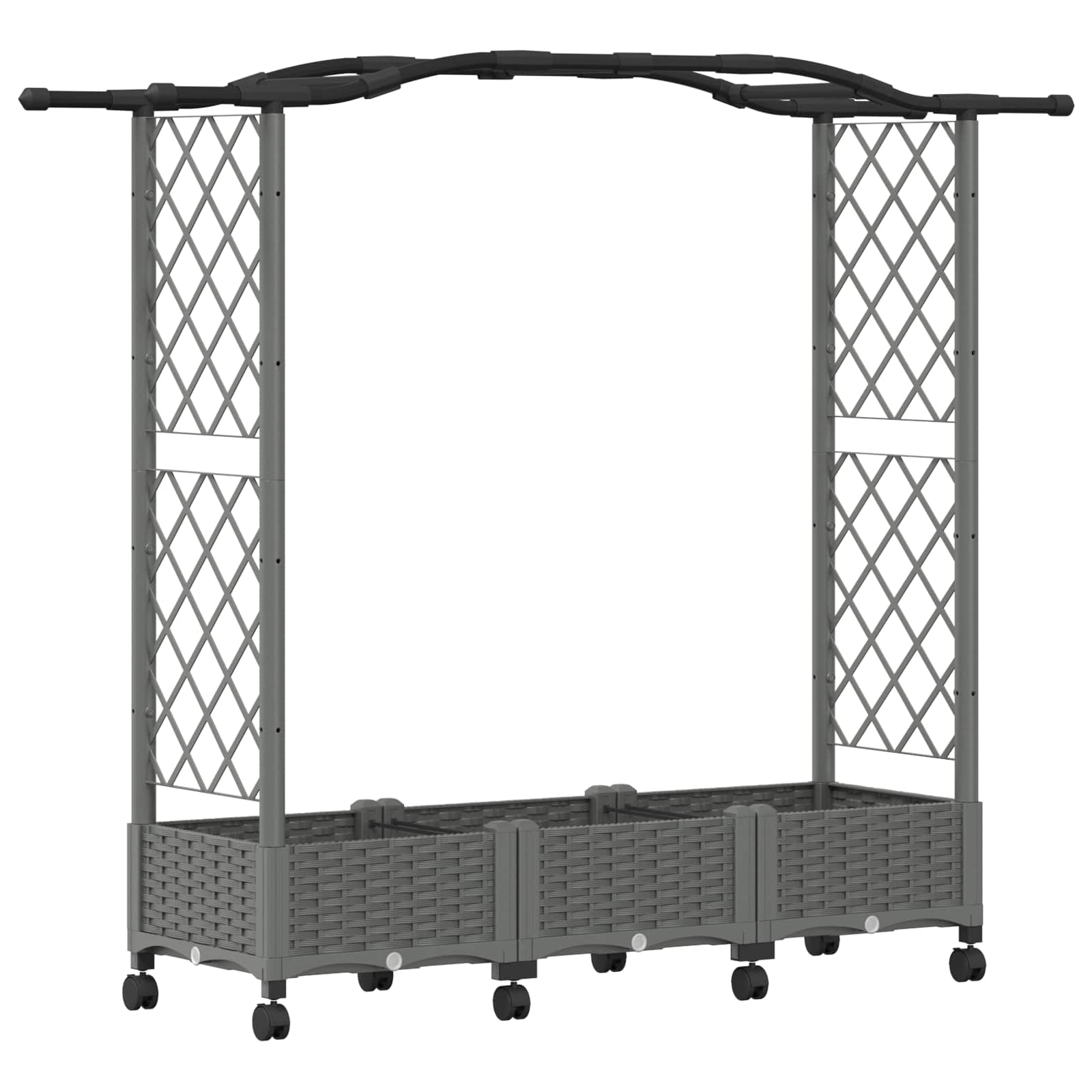 Letto Rialzato con Griglia e Tetto Grigio Chiaro PP | homemem39