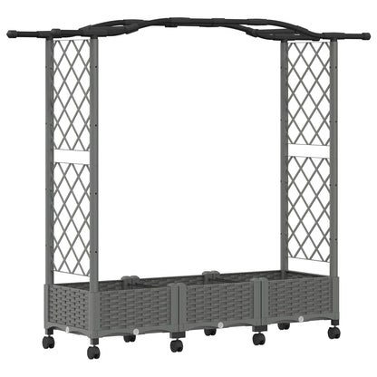 Letto Rialzato con Griglia e Tetto Grigio Chiaro PP | homemem39