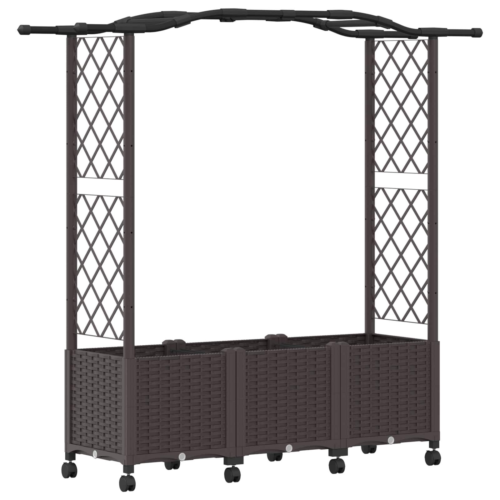 Letto Rialzato con Griglia e Tetto Marrone 164 x 40 x 144 cm PP | homemem39
