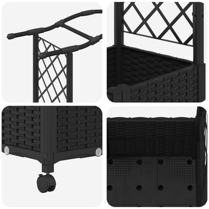 Letto Rialzato con Griglia e Tetto Nero 164 x 40 x 144 cm PP | homemem39