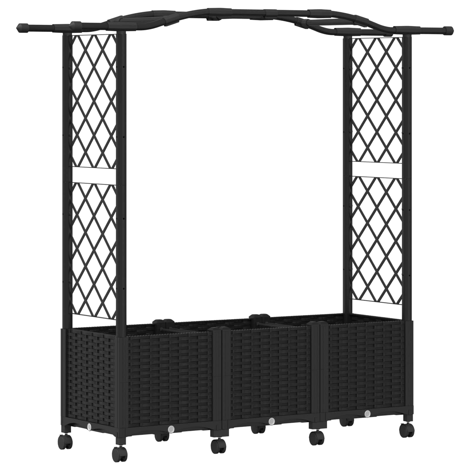 Letto Rialzato con Griglia e Tetto Nero 164 x 40 x 144 cm PP | homemem39