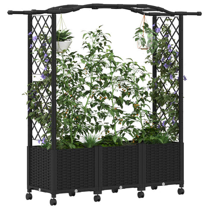 Letto Rialzato con Griglia e Tetto Nero 164 x 40 x 144 cm PP | homemem39