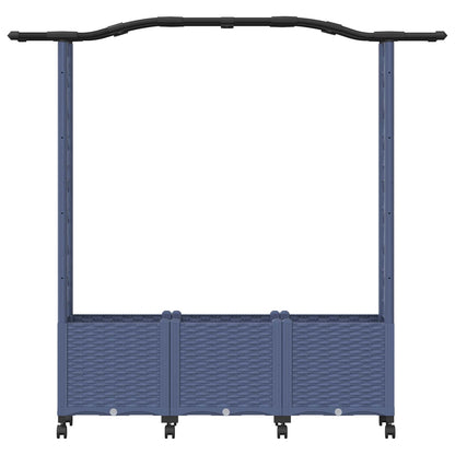Letto Rialzato con Griglia e Tetto Grigio 164 x 40 x 144 cm PP | homemem39