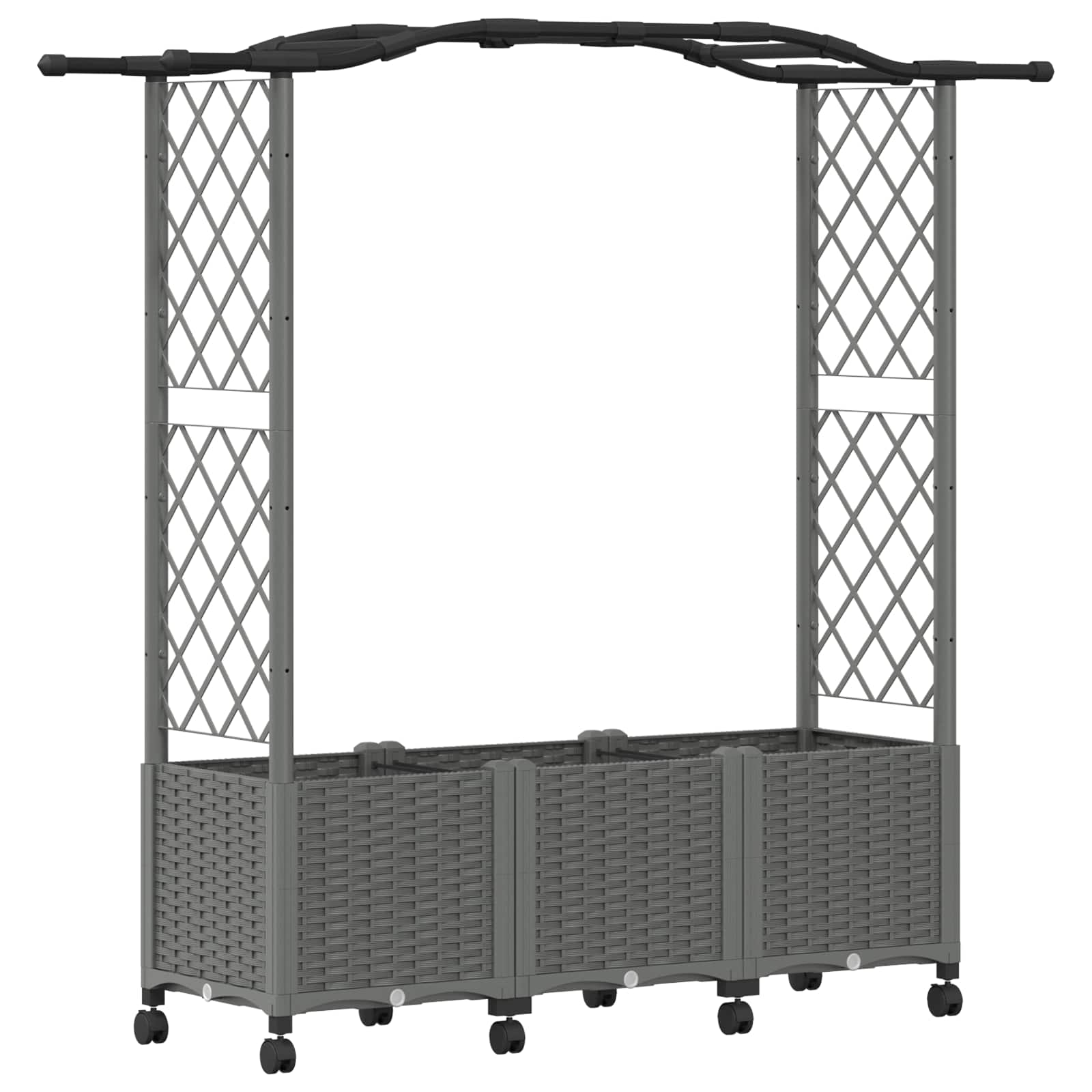 Letto Rialzato con Griglia e Tetto Grigio Chiaro PP | homemem39