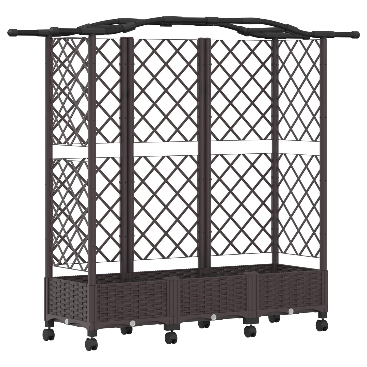 Letto Rialzato con Griglia e Tetto Marrone 163 x 40 x 129 cm PP | homemem39