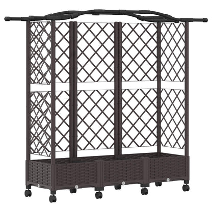 Letto Rialzato con Griglia e Tetto Marrone 163 x 40 x 129 cm PP | homemem39