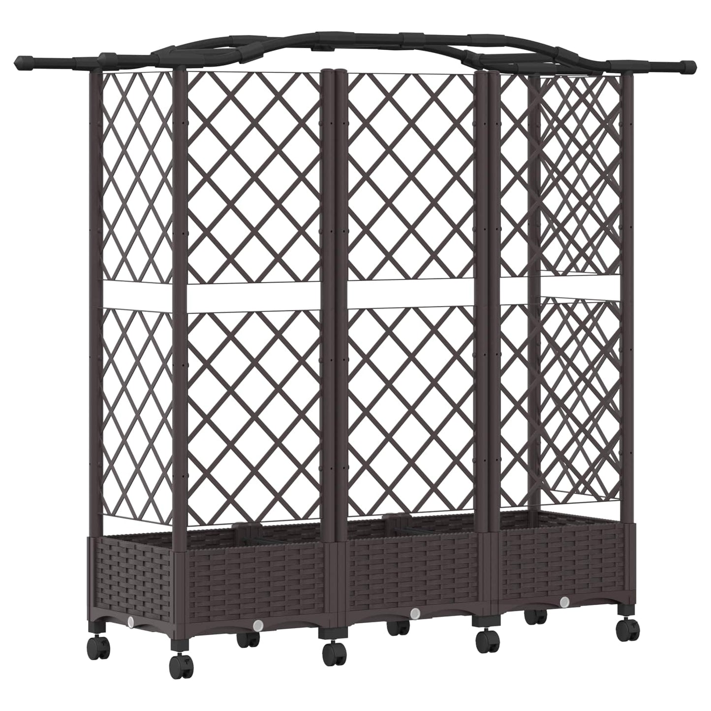 Letto Rialzato con Griglia e Tetto Marrone 163 x 40 x 129 cm PP | homemem39