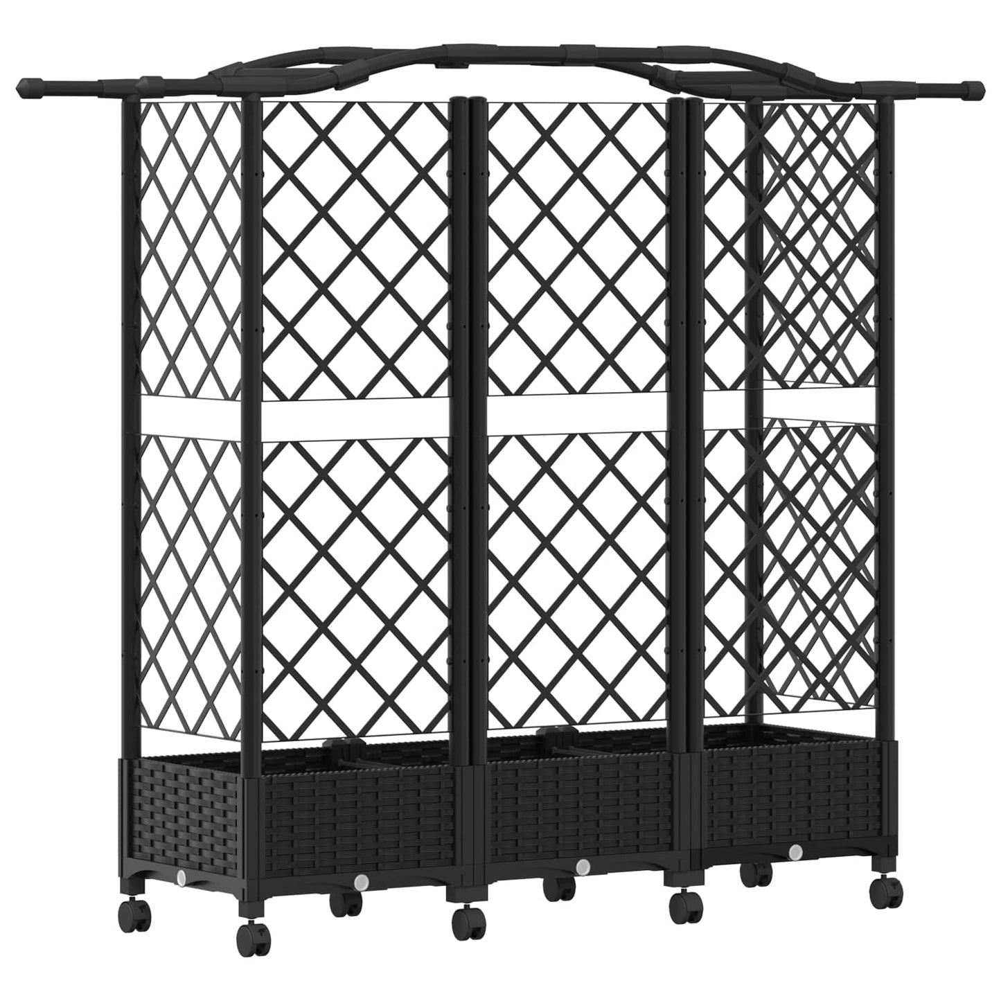 Letto Rialzato con Griglia e Tetto Nero 163 x 40 x 129 cm PP | homemem39