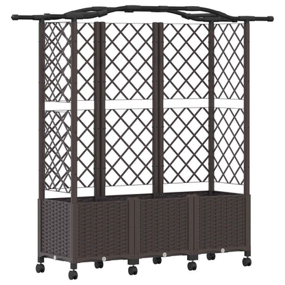 Letto Rialzato con Griglia e Tetto Marrone 163 x 40 x 144 cm PP | homemem39