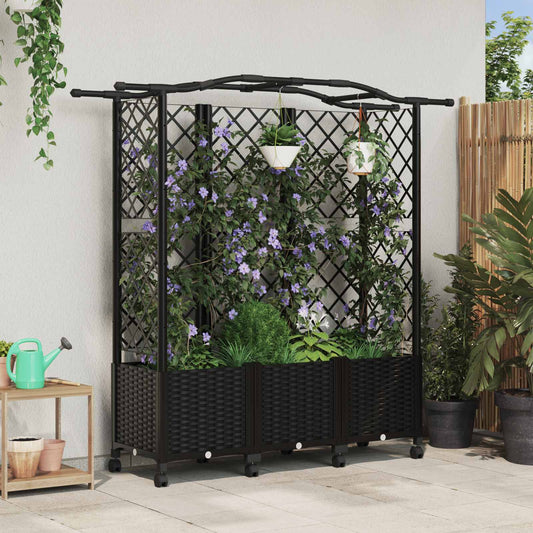 Letto Rialzato con Griglia e Tetto Nero 163 x 40 x 144 cm PP | homemem39