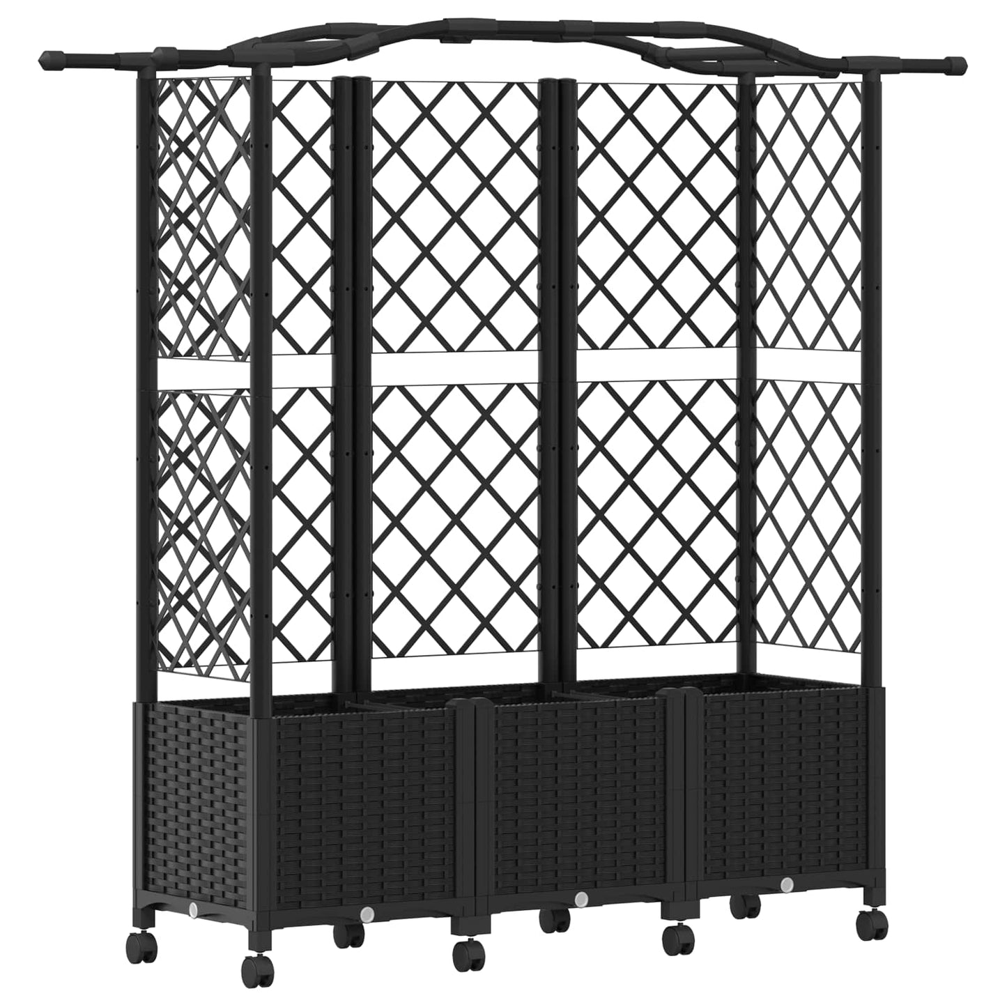 Letto Rialzato con Griglia e Tetto Nero 163 x 40 x 144 cm PP | homemem39