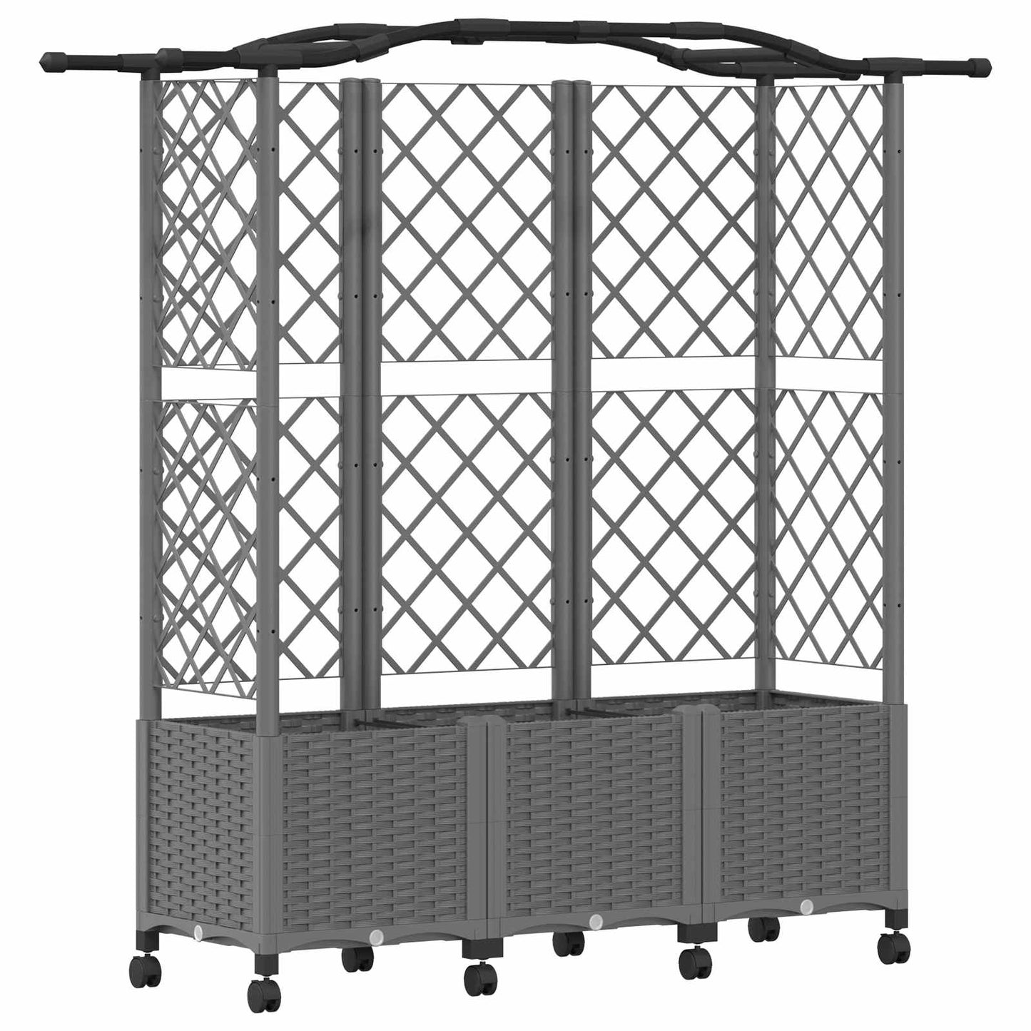Letto Rialzato con Griglia e Tetto Grigio Chiaro PP | homemem39