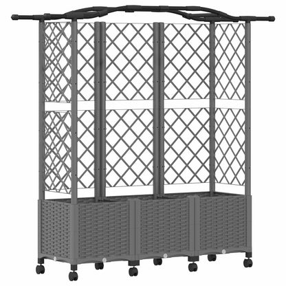 Letto Rialzato con Griglia e Tetto Grigio Chiaro PP | homemem39