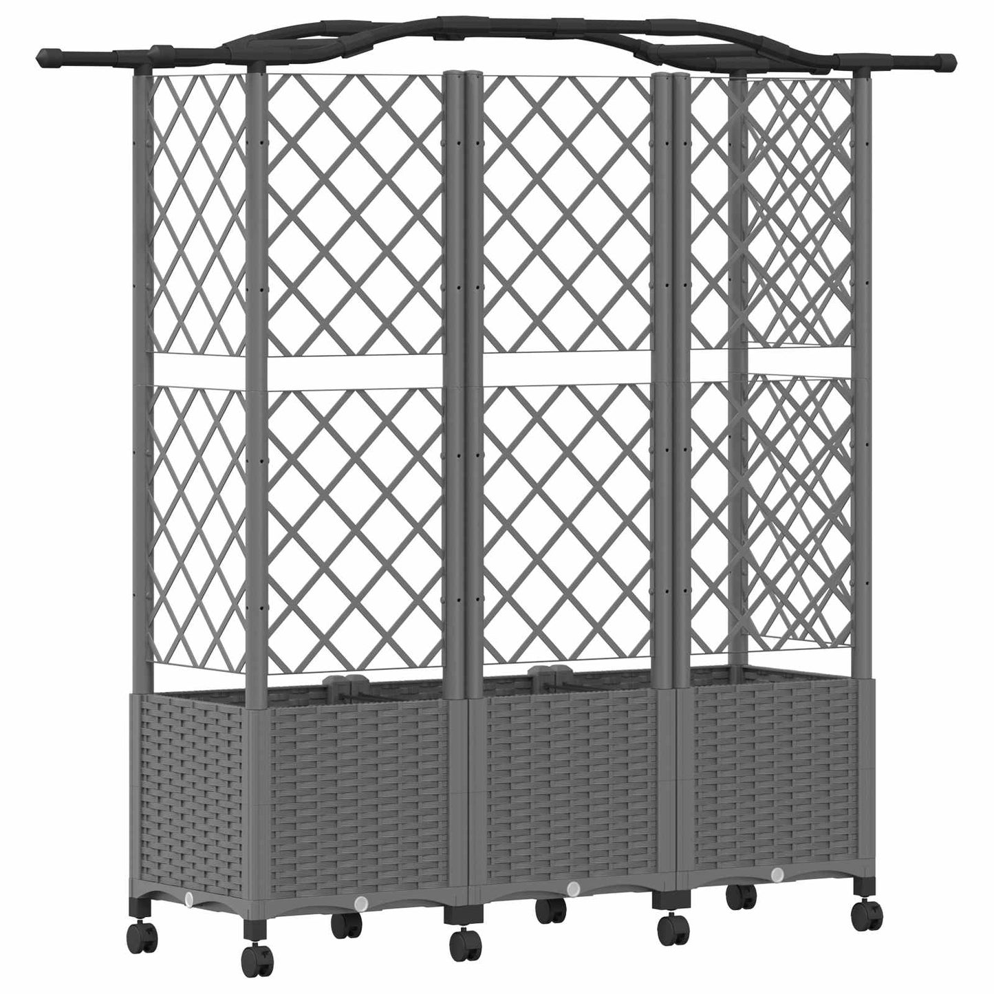 Letto Rialzato con Griglia e Tetto Grigio Chiaro PP | homemem39