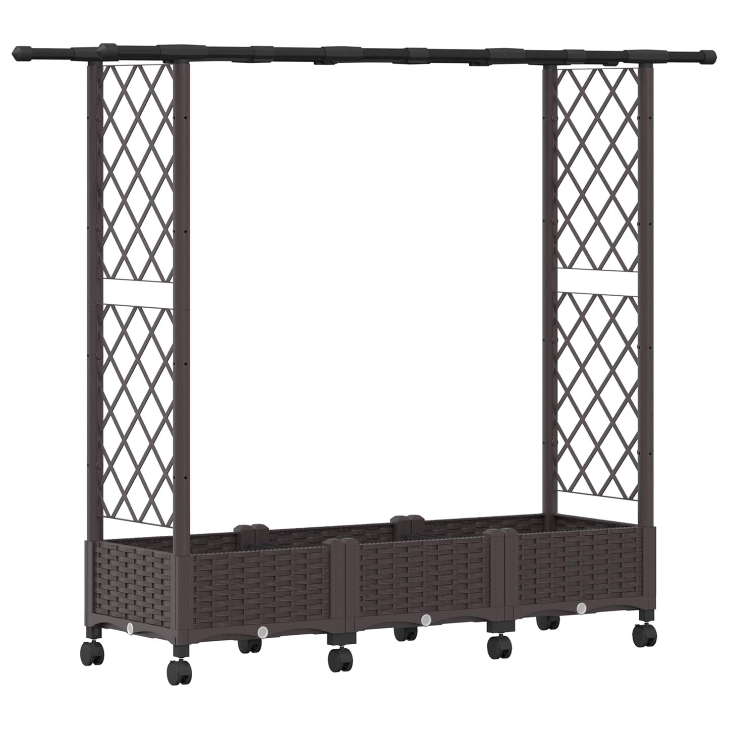 Letto Rialzato con Griglia e Tetto Marrone 164 x 40 x 127 cm PP | homemem39