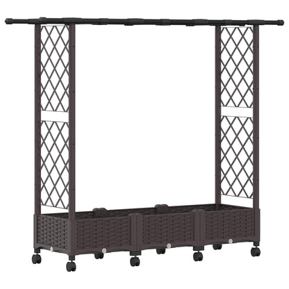 Letto Rialzato con Griglia e Tetto Marrone 164 x 40 x 127 cm PP | homemem39