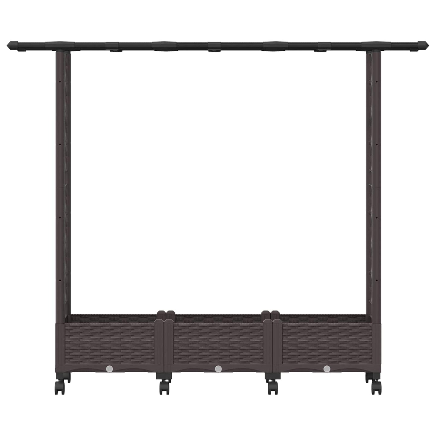 Letto Rialzato con Griglia e Tetto Marrone 164 x 40 x 127 cm PP | homemem39